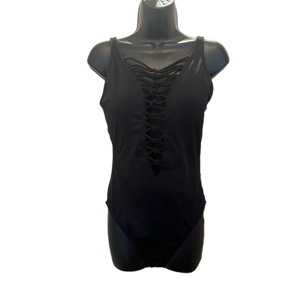 BLEU ROD BEATTIE Let’s Get Knotty Black One Piece - size 8 - Picture 2 of 4